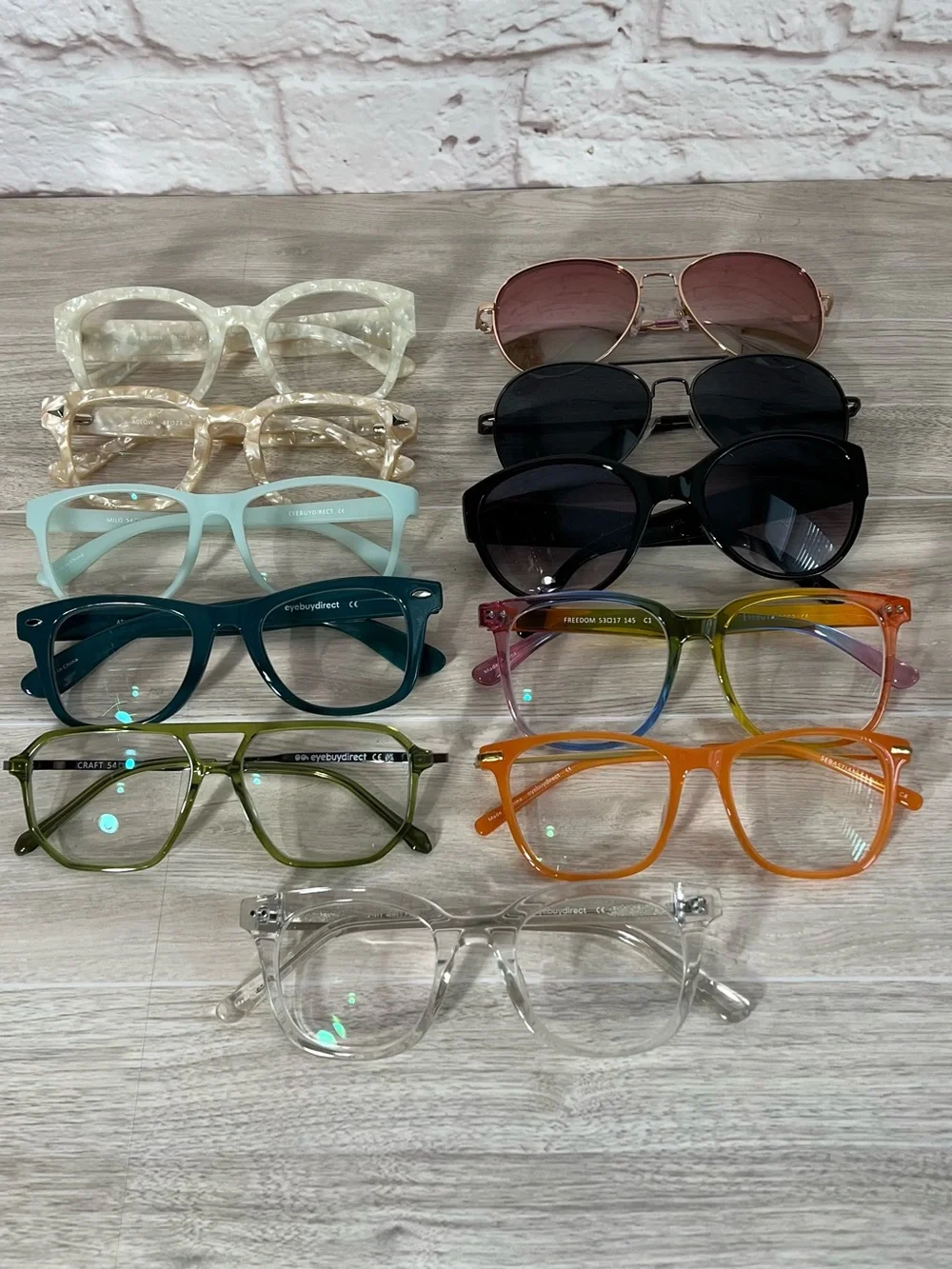 Lot of 8 Eyeglass Frames and 3 Pair Nonprescription Sunglasses